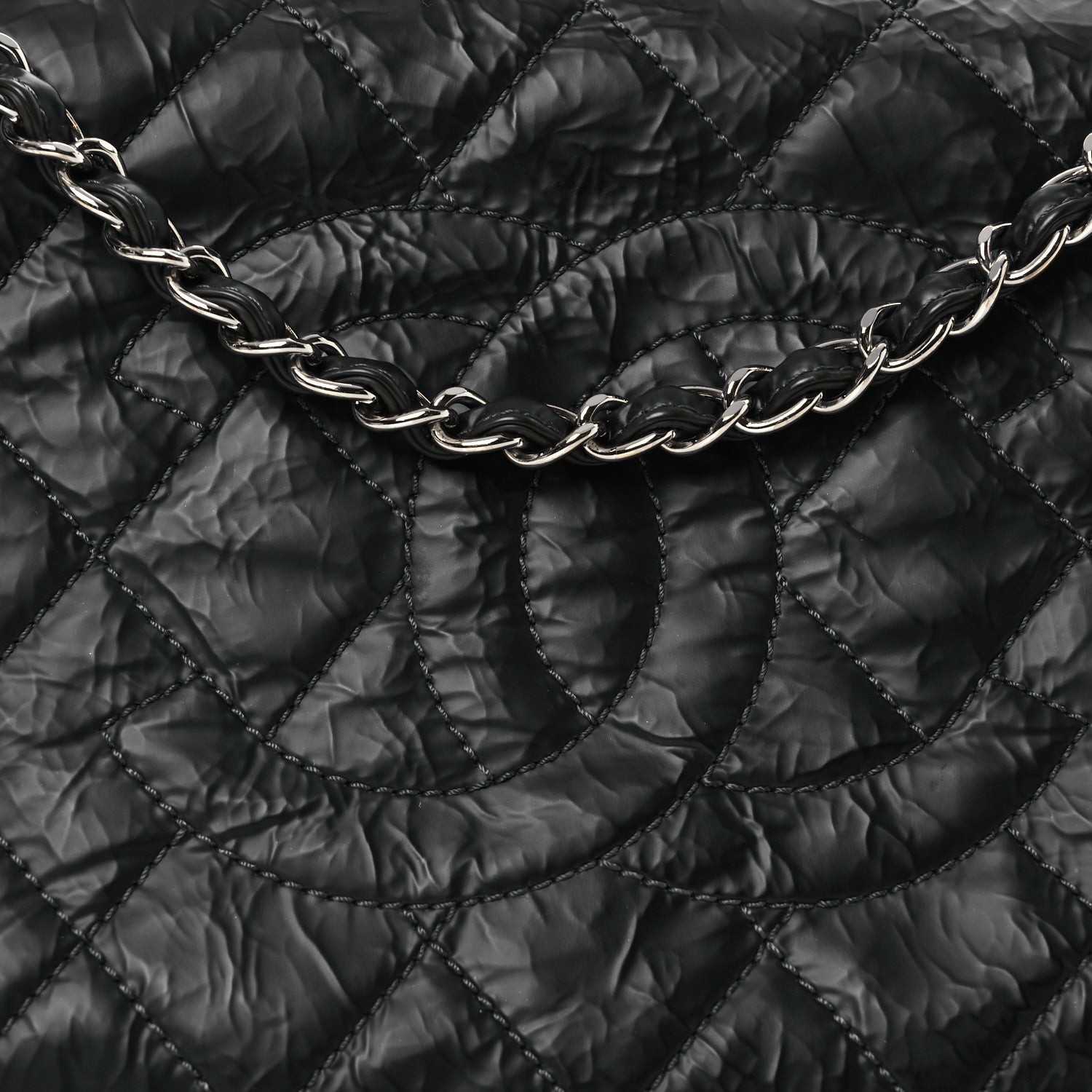 Chanel Glazed Calfskin Quilted CC Single Flap Black 9 of 14