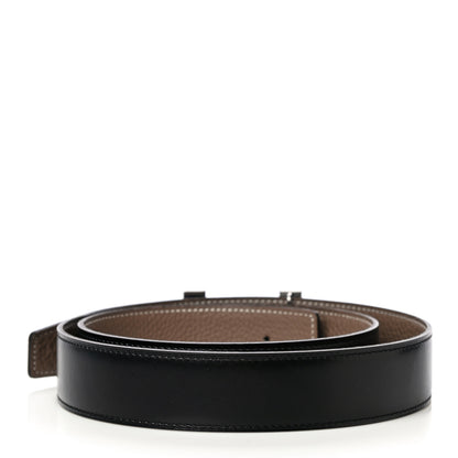 Hermes Box Togo 32mm Quizz H Belt 95 Black Etoupe 2 of 7