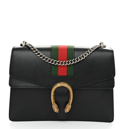 Gucci Calfskin Web Medium Dionysus Shoulder Bag Black 1 of 13