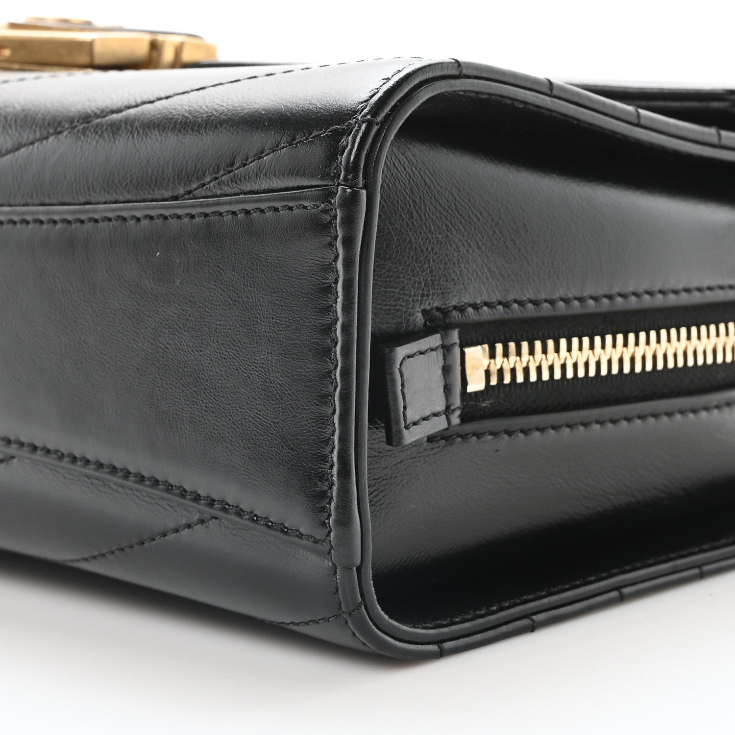 Chanel Calfskin Chevron Quilted Medal Flap Black 10 of 10