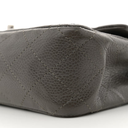 Chanel Caviar Quilted Medium Double Flap Dark Grey 10 of 14
