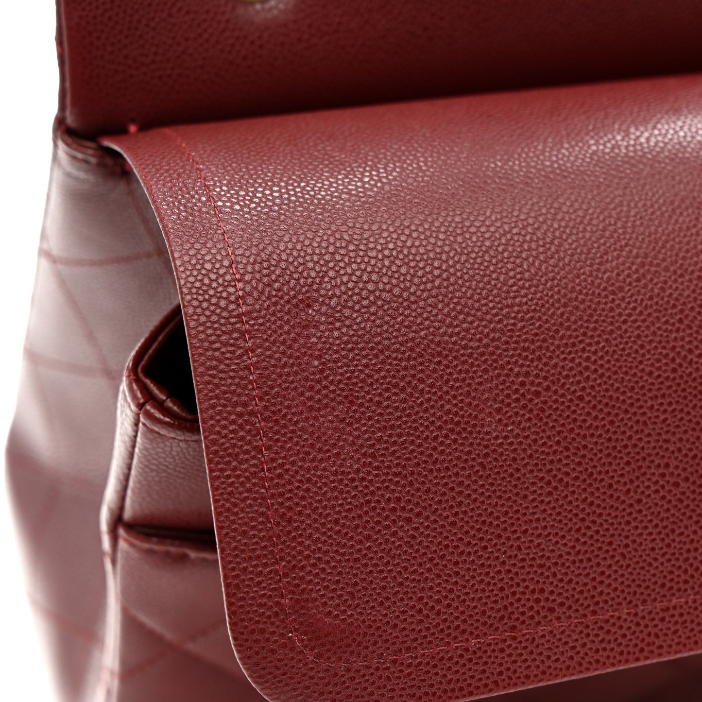 Caviar Quilted Jumbo Double Flap Burgundy