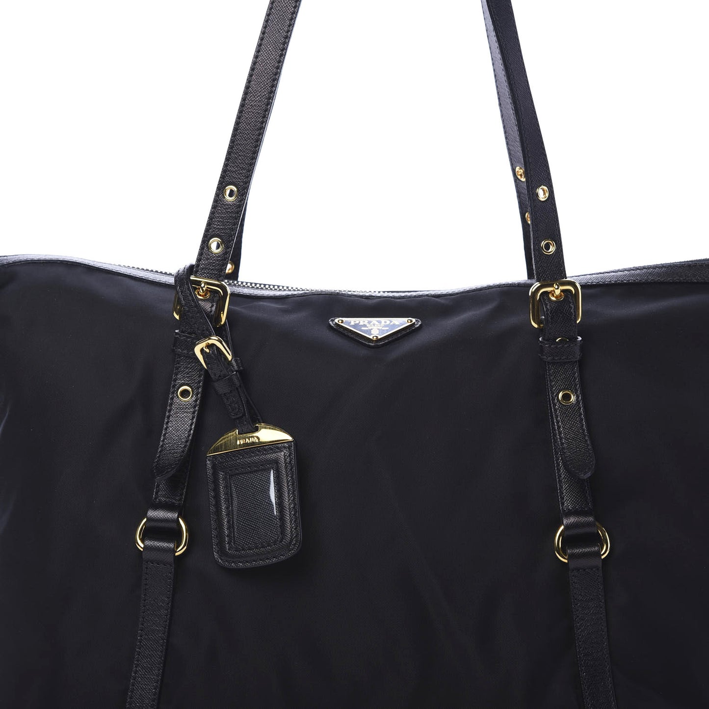 Tessuto Nylon Saffiano Tote Black
