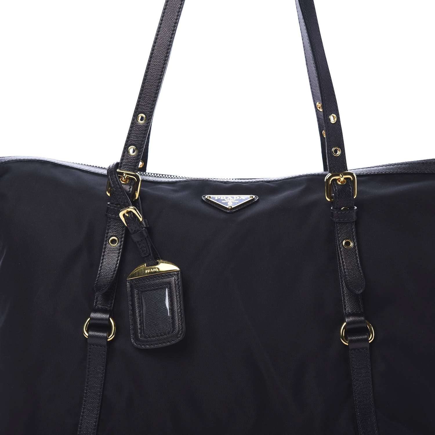 Prada Tessuto Nylon Saffiano Tote Black 9 of 9