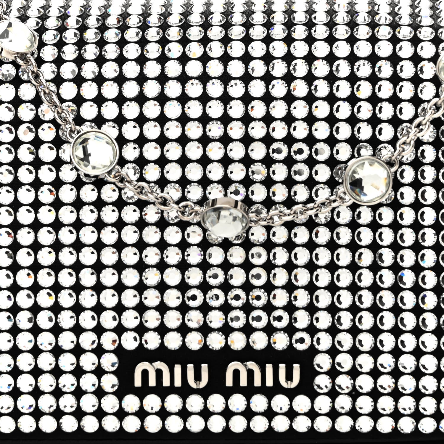 Miu Miu Nappa Crystal Starlight Crossbody Bag Black 8 of 11