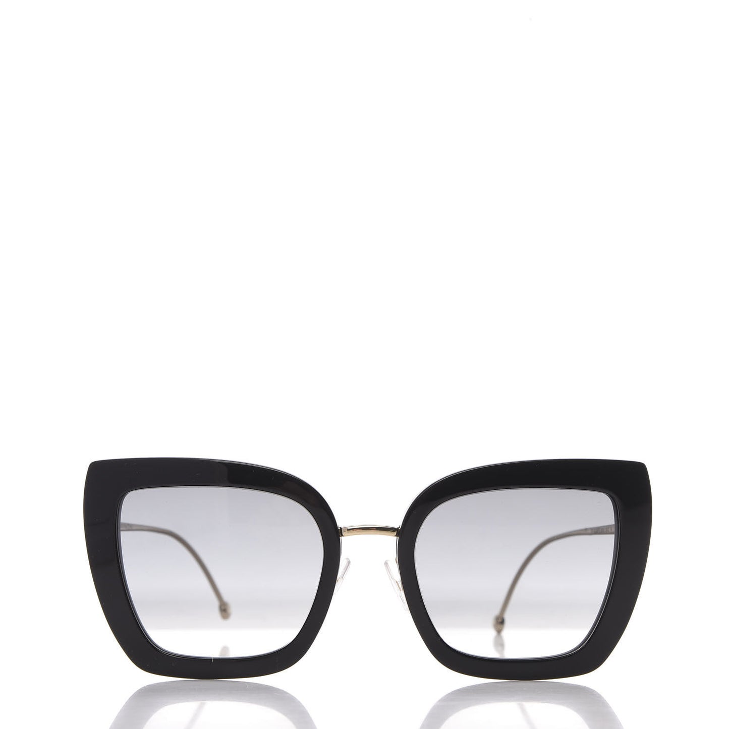 Acetate Metal F is Fendi Square Cat Eye Sunglasses FF 0424/F/S Black