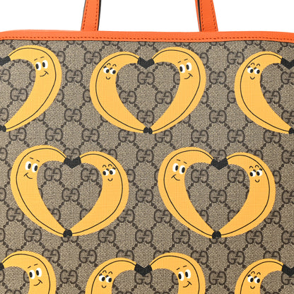 Gucci GG Supreme Monogram Banana Childrens Tote Beige Ebony Multicolor Carrot Orange 8 of 10