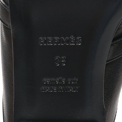Hermes Goatskin Oz Mules 38 Black 7 of 8