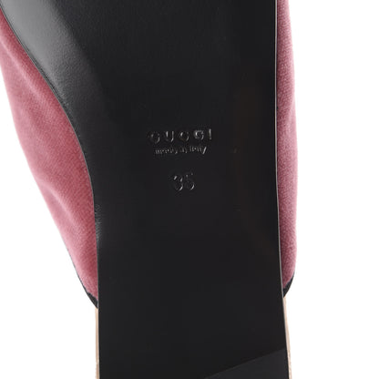 Gucci Velvet Embellished Evening Slippers 35 Pink 7 of 7