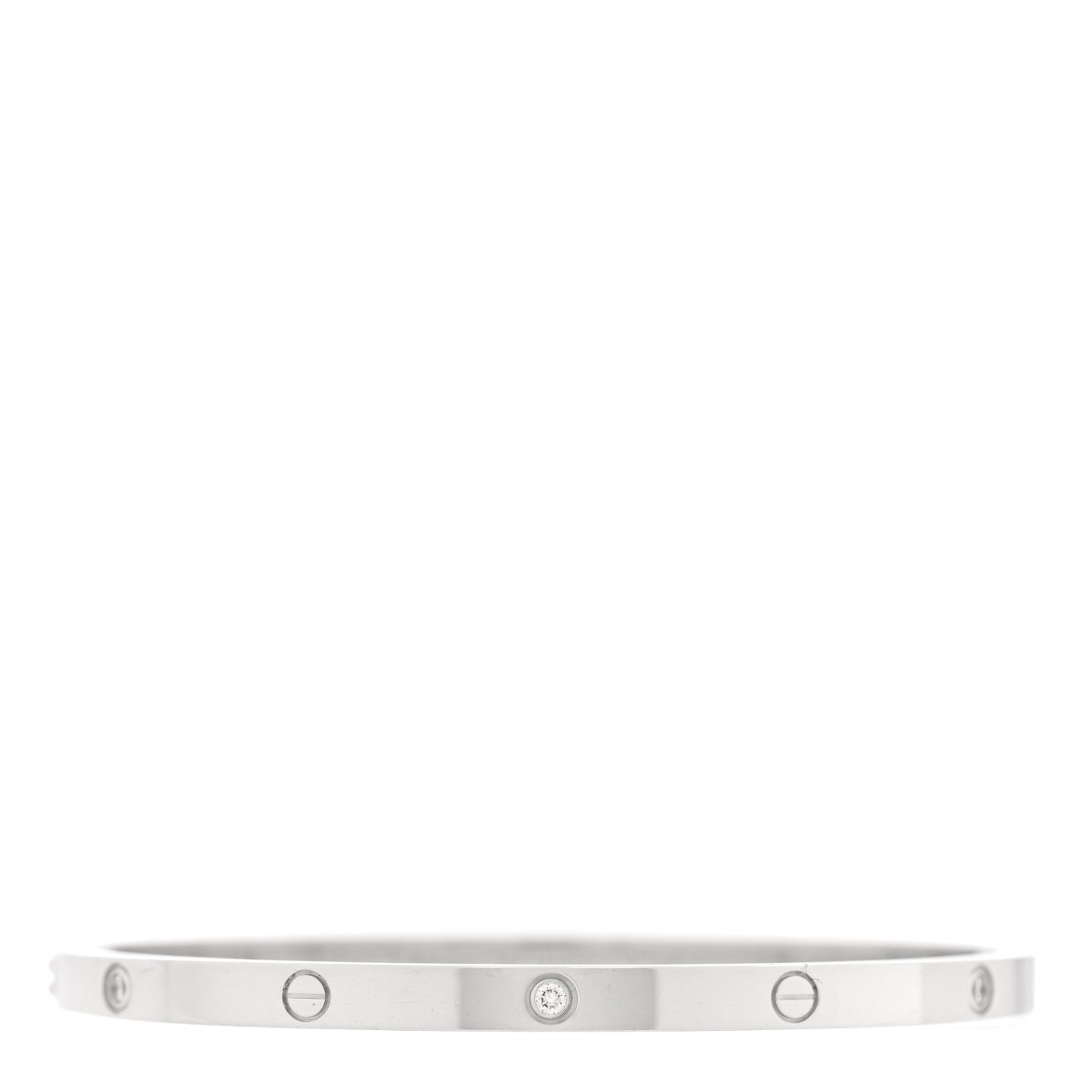 18K White Gold 6 Diamond Small LOVE Bracelet 16