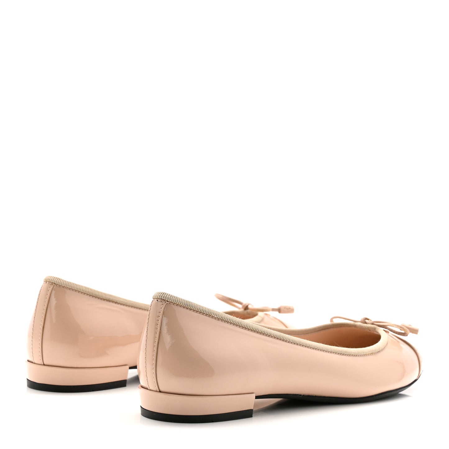 Vernice Cap Toe Logo Bow Ballerina Flats 36 Cipria