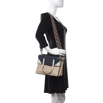 Fendi Vitello Grace FF 1974 Small Flip Tote Nuvola Notte Ice 3 of 16