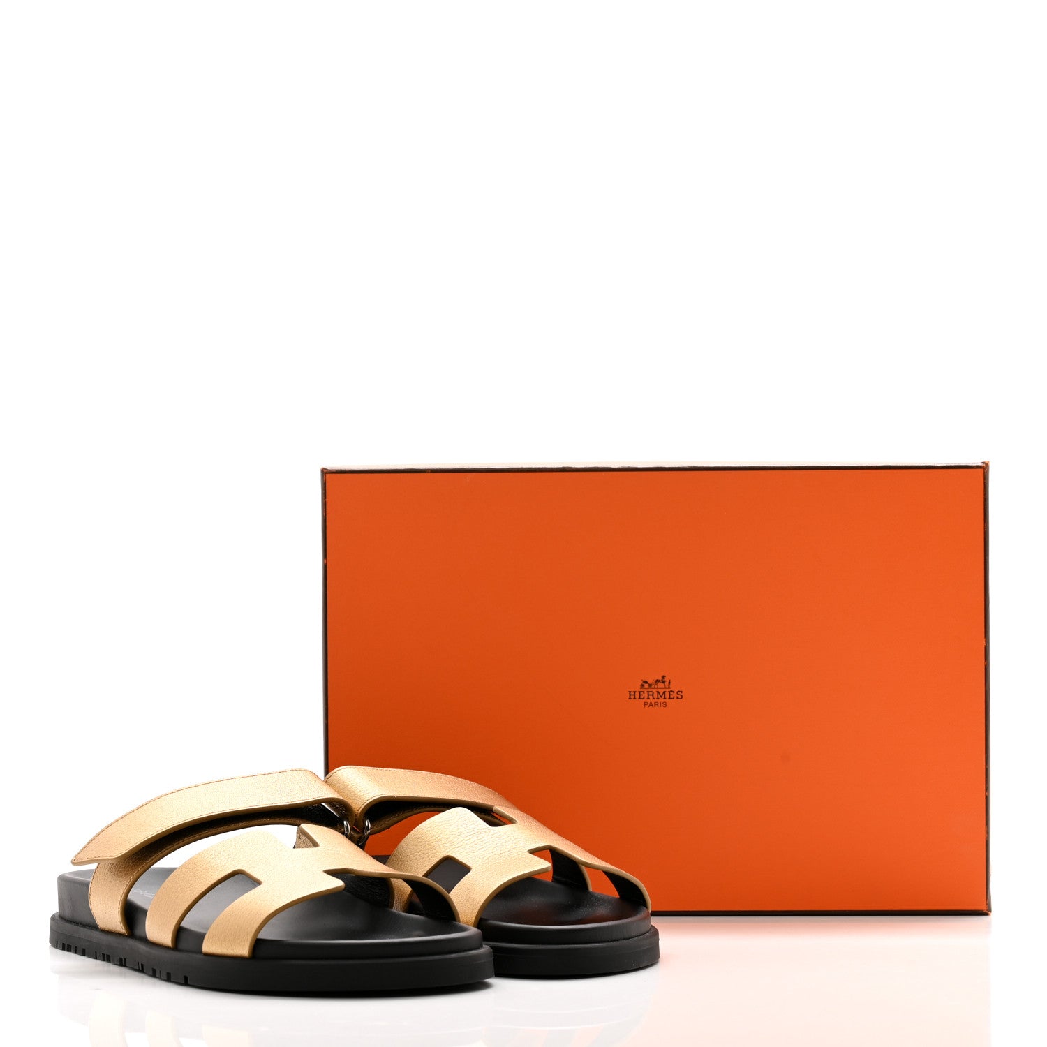 Hermes Metallic Goatskin Womens Chypre Sandals 36 Dore 10 of 10