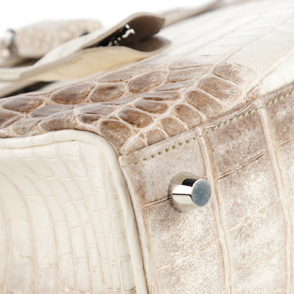 Hermes Matte Niloticus Crocodile Himalaya Kelly Retourne 25 White 12 of 32