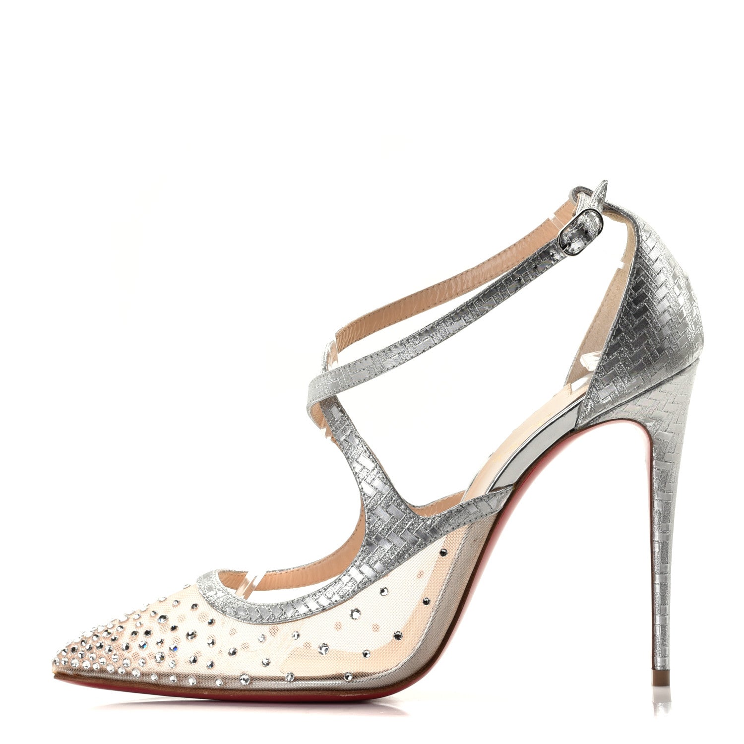 Christian Louboutin Rette Twistissima Strass 100 Pumps 39 Crystal 1 of 7