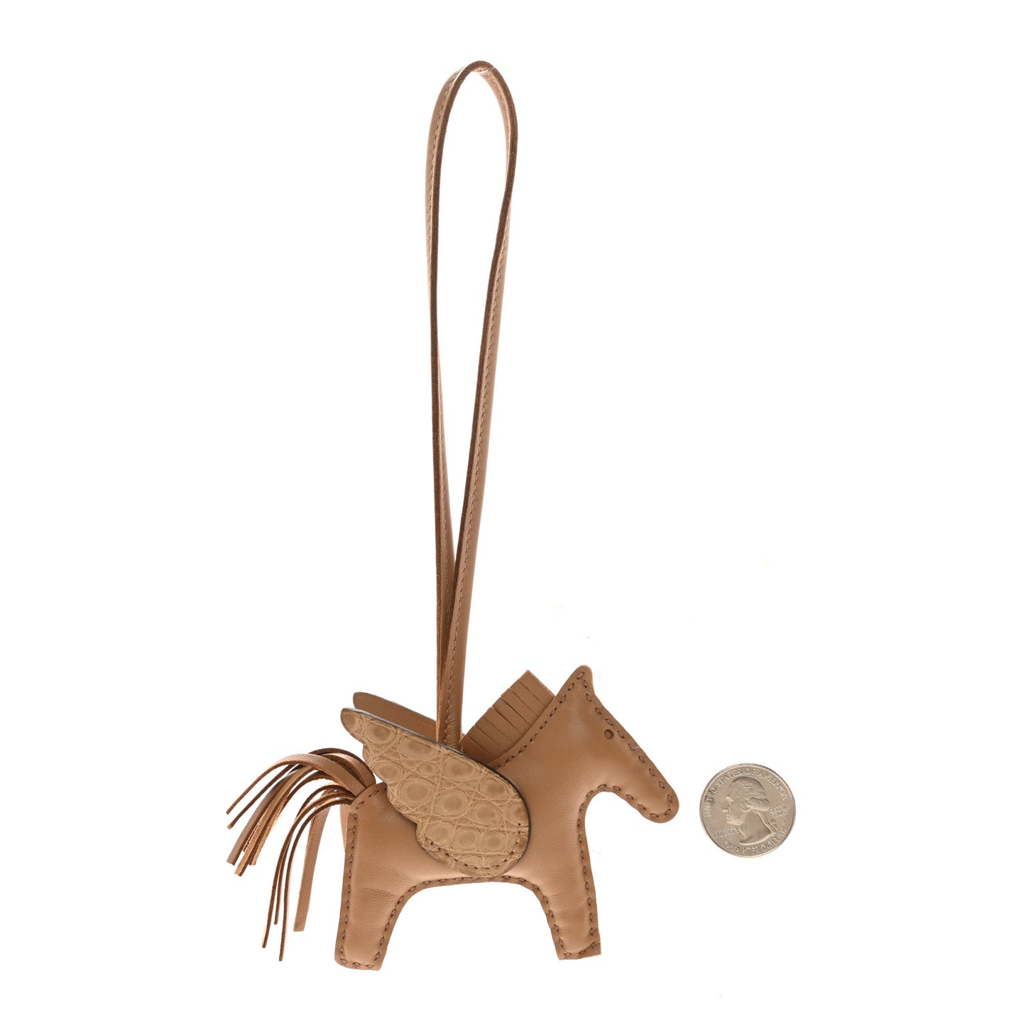 Milo Lambskin Matte Alligator Touch Grigri Rodeo Pegase Horse Bag Charm PM Chai
