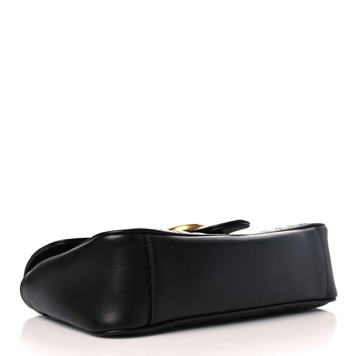 Calfskin Matelasse Small GG Marmont Shoulder Bag Black