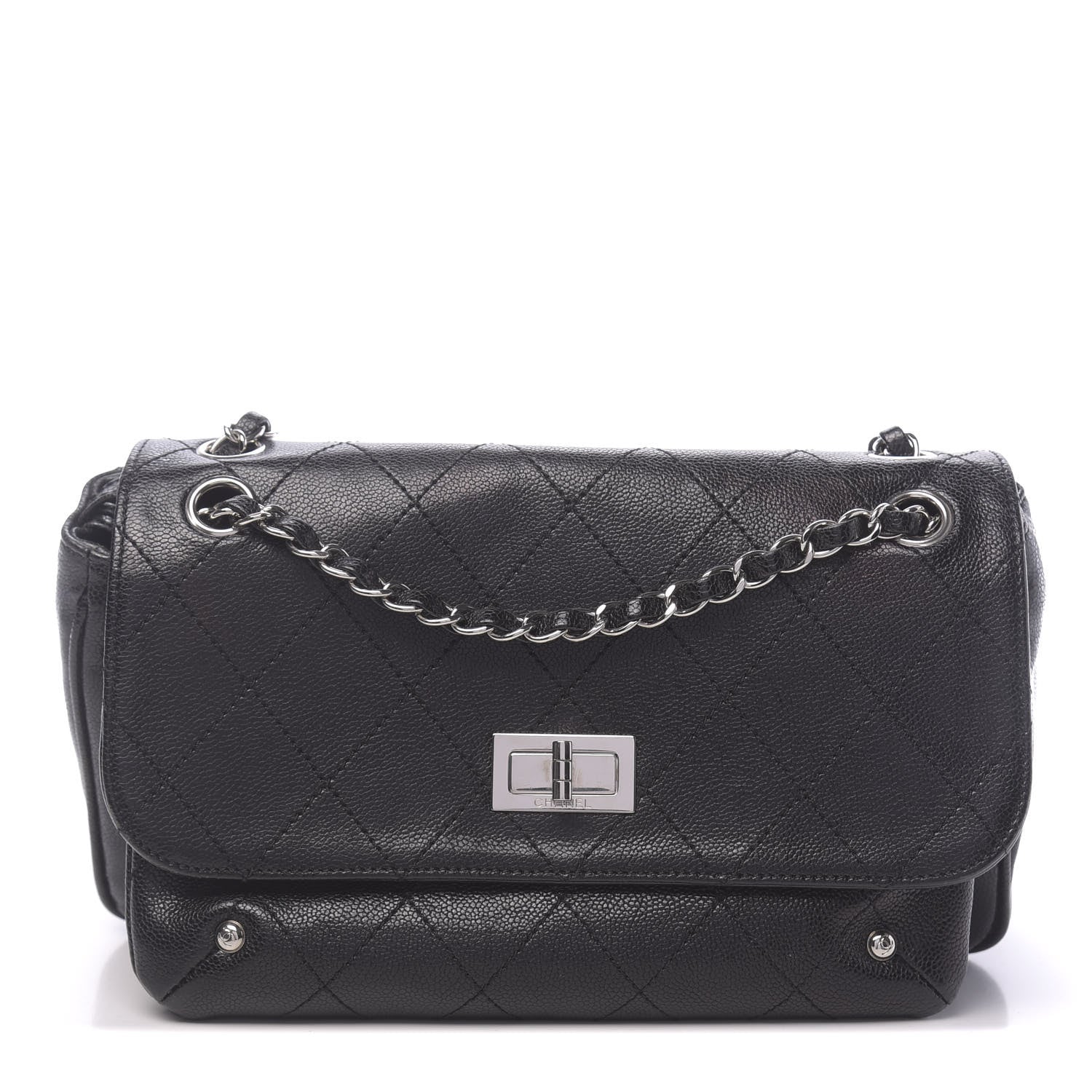 Chanel Glazed Caviar Pocket In The City Flap Black 1 of 10