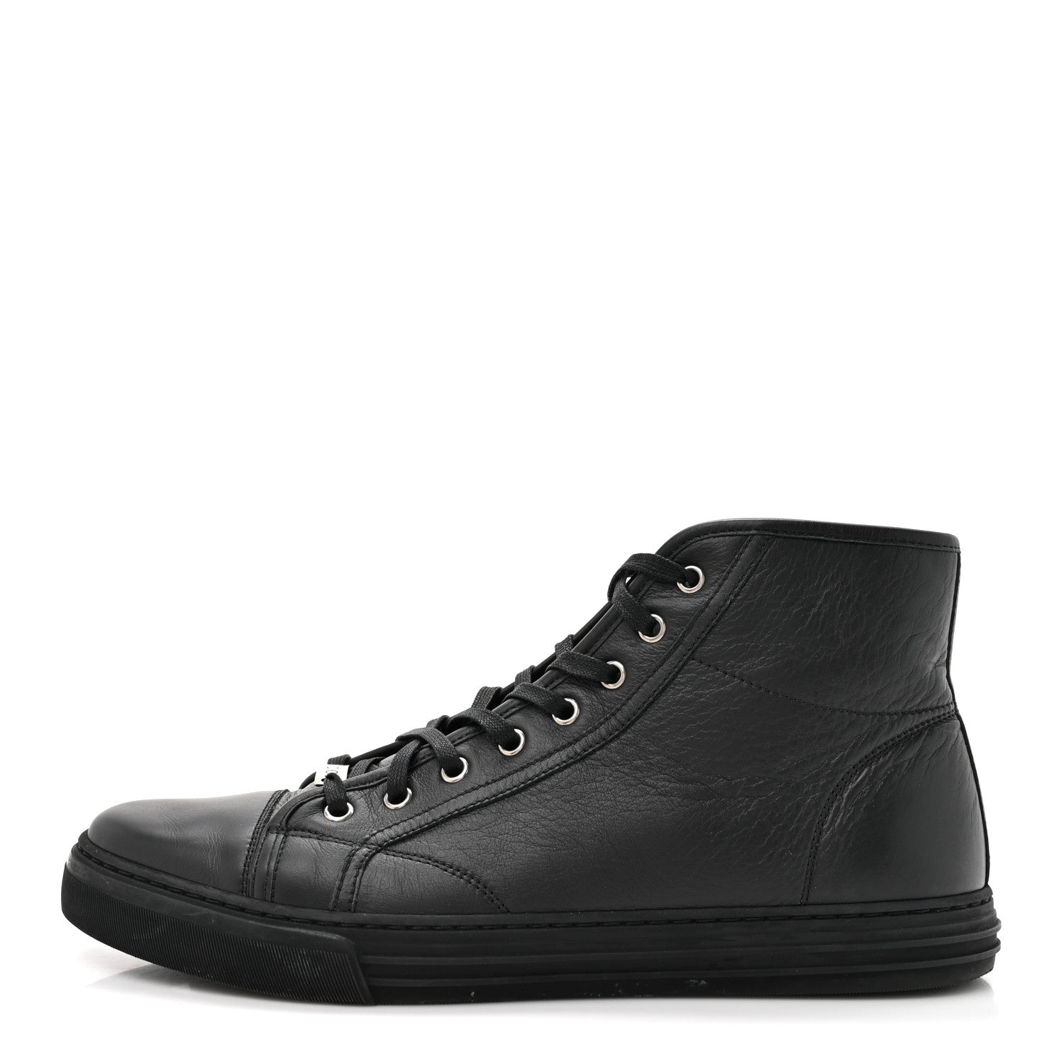 Gucci Miro Soft Calfskin Mens High Top Sneakers 10 Black 1 of 10