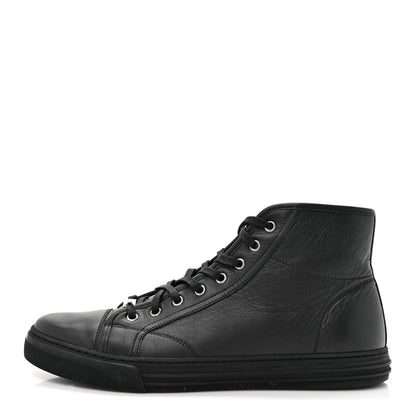 Gucci Miro Soft Calfskin Mens High Top Sneakers 10 Black 1 of 10