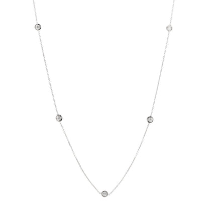 Roberto Coin 18K White Gold Diamond .23ctw Diamonds By The Inch Five Station Necklace 1 of 5