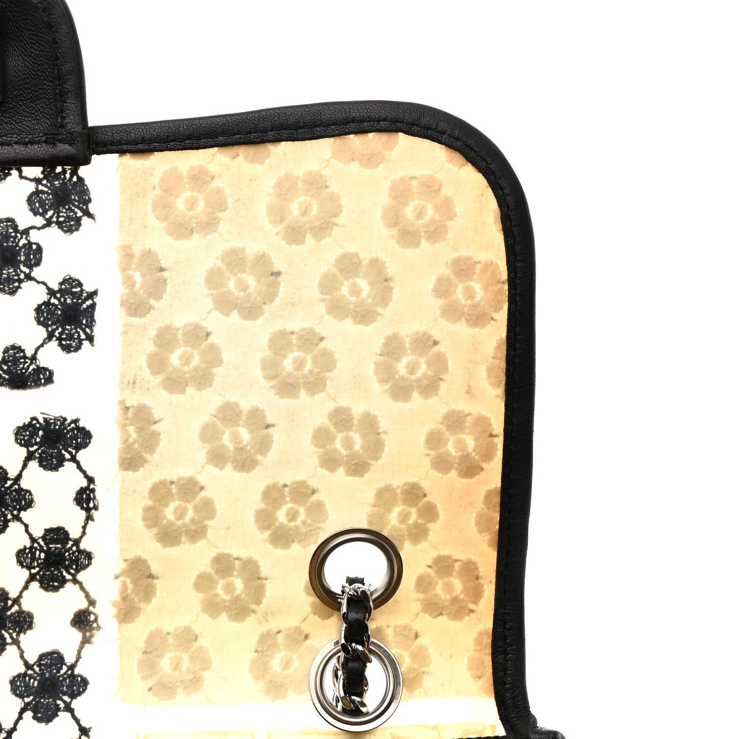 PVC Tweed Patchwork Medium Single Flap Black