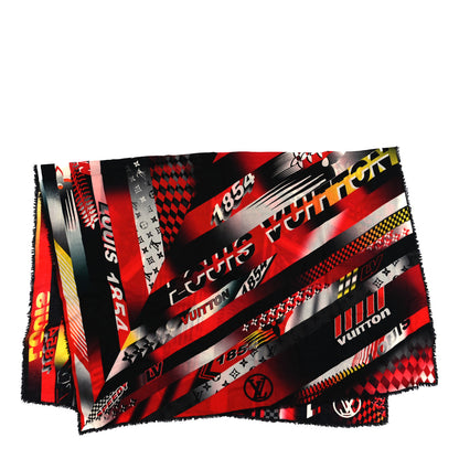 Louis Vuitton Wool Monogram Speedy Race Stole Red 2 of 3