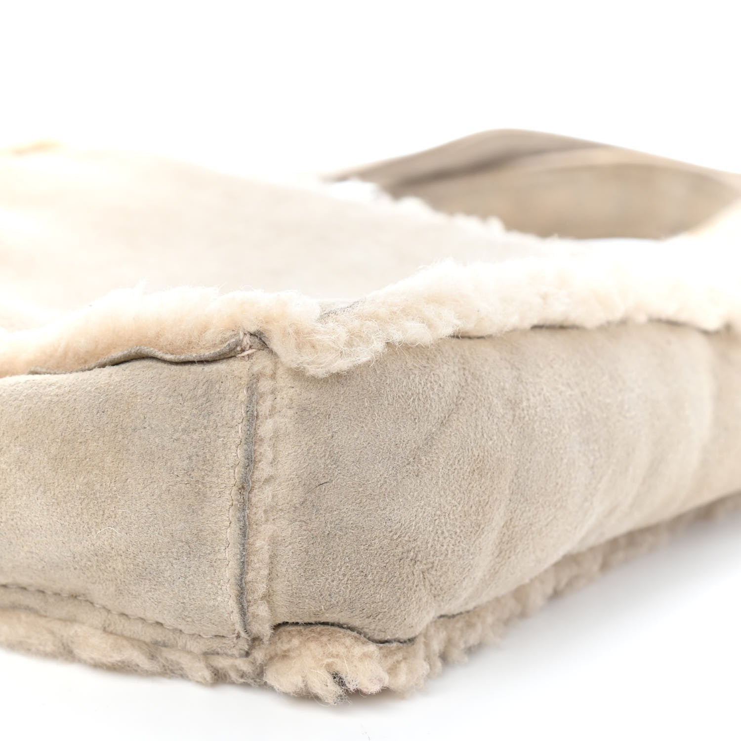 Chanel Suede Shearling Fur Handbag Ivory 11 of 11