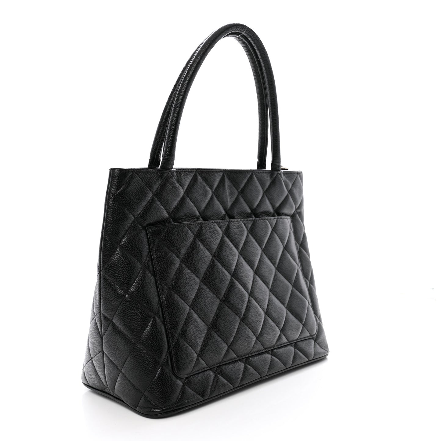 Caviar Quilted Medallion Tote Black