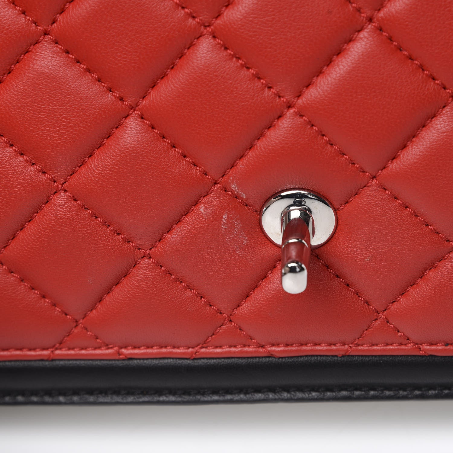 Chanel Lambskin Quilted Tri-Color Flap Red White Black 13 of 13