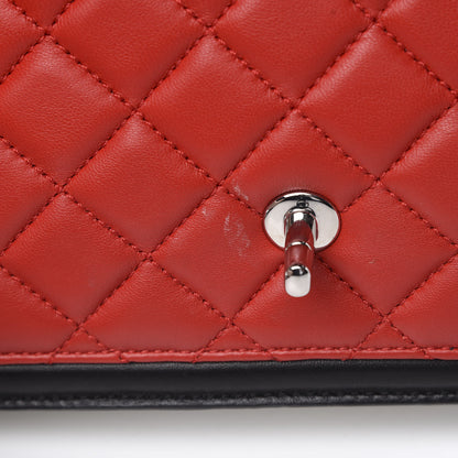 Chanel Lambskin Quilted Tri-Color Flap Red White Black 13 of 13