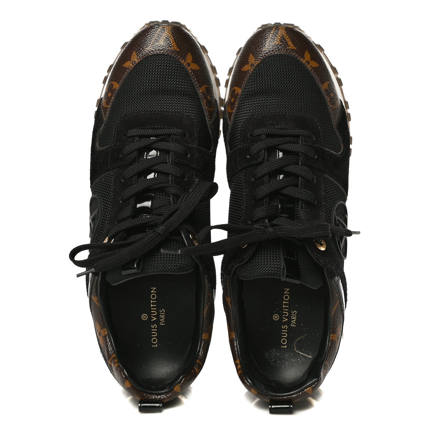 Louis Vuitton Suede Monogram Run Away Sneakers 37.5 Black 5 of 18