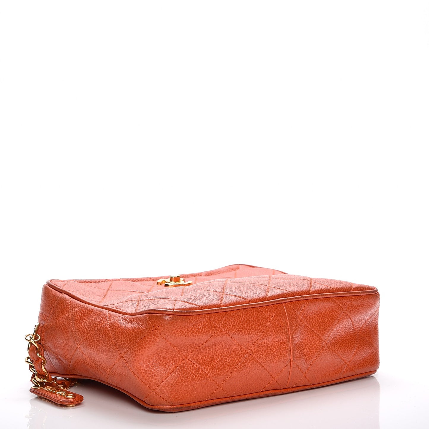 Caviar Quilted Camera Case Orange