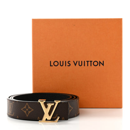 Louis Vuitton Calfskin Monogram 30mm LV Initiales Reversible Belt 95 38 Black 7 of 7