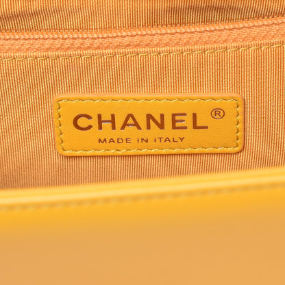 Chanel Lambskin Quilted New Medium Boy Flap Yellow 6 of 8