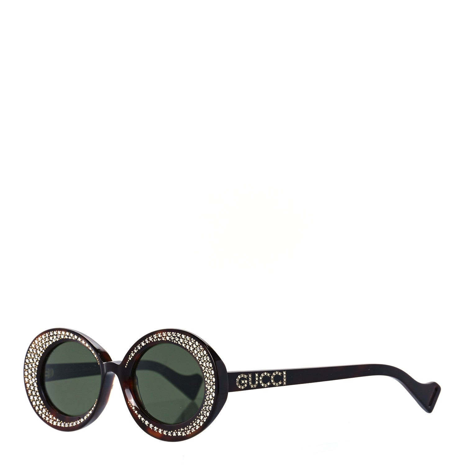 Gucci Acetate Crystal Round Sunglasses GG0618S Tortoiseshell 1 of 6