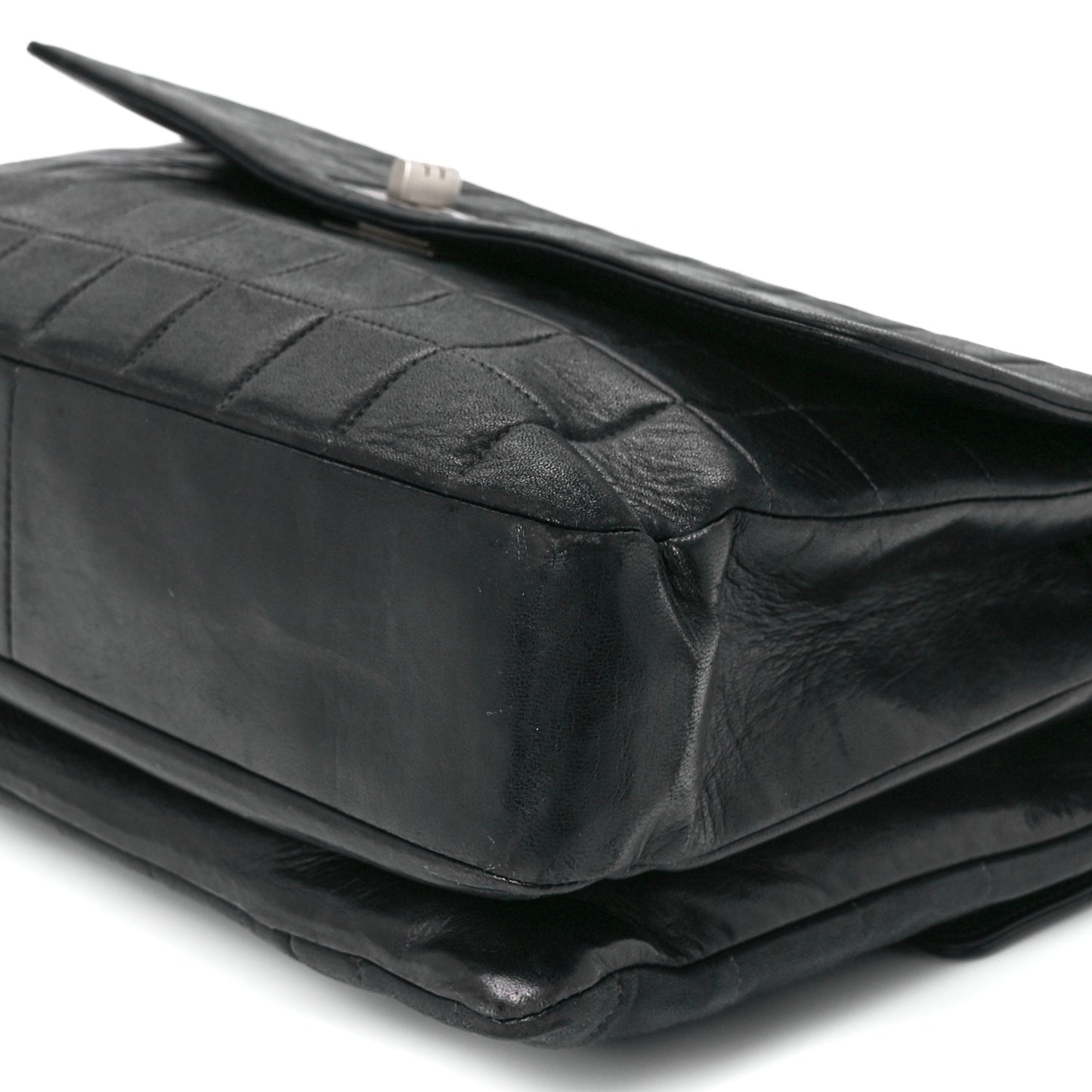 Lambskin Square Stitched Reissue Multi Pocket Flap Black