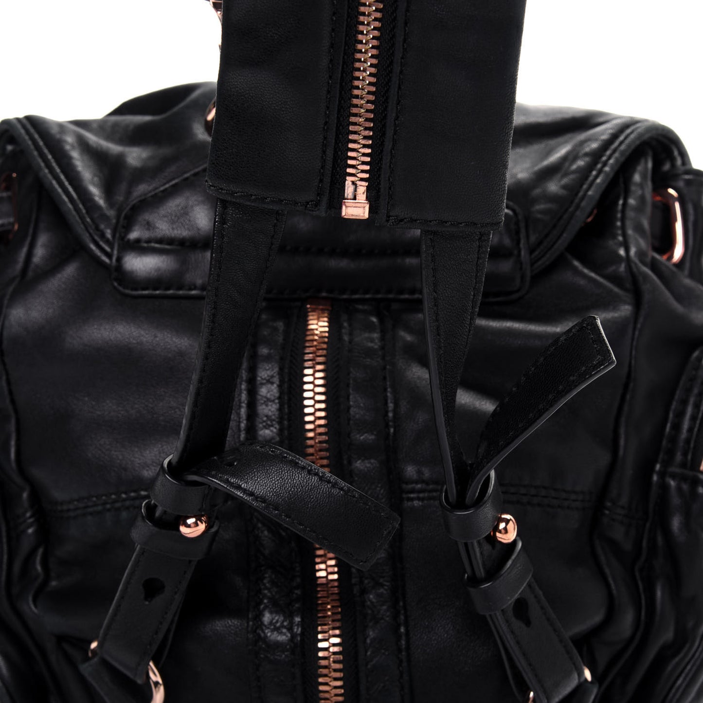 Lambskin Mini Marti Backpack Washed Black Rose Gold Hardware
