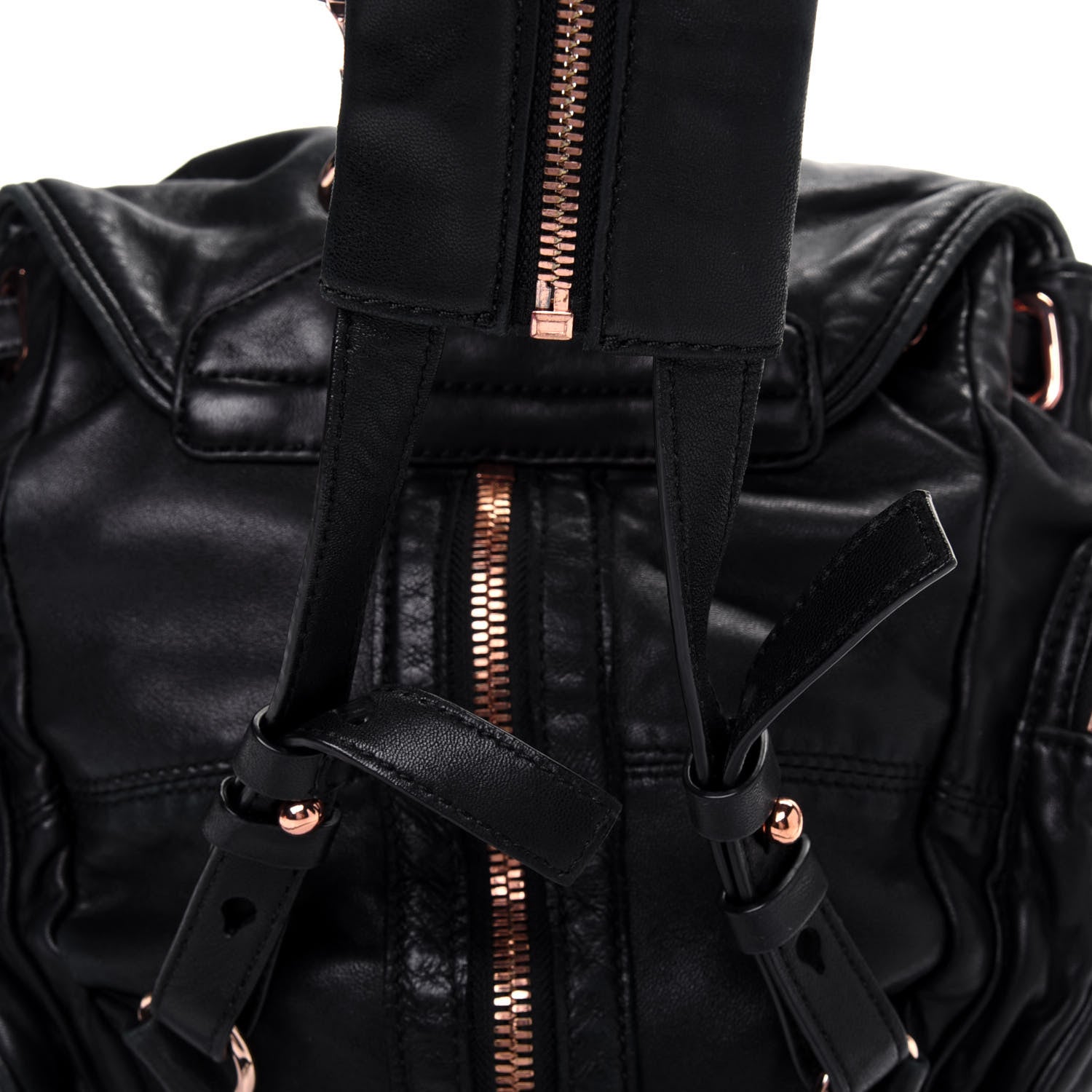 Alexander Wang Lambskin Mini Marti Backpack Washed Black Rose Gold Hardware 25 of 25
