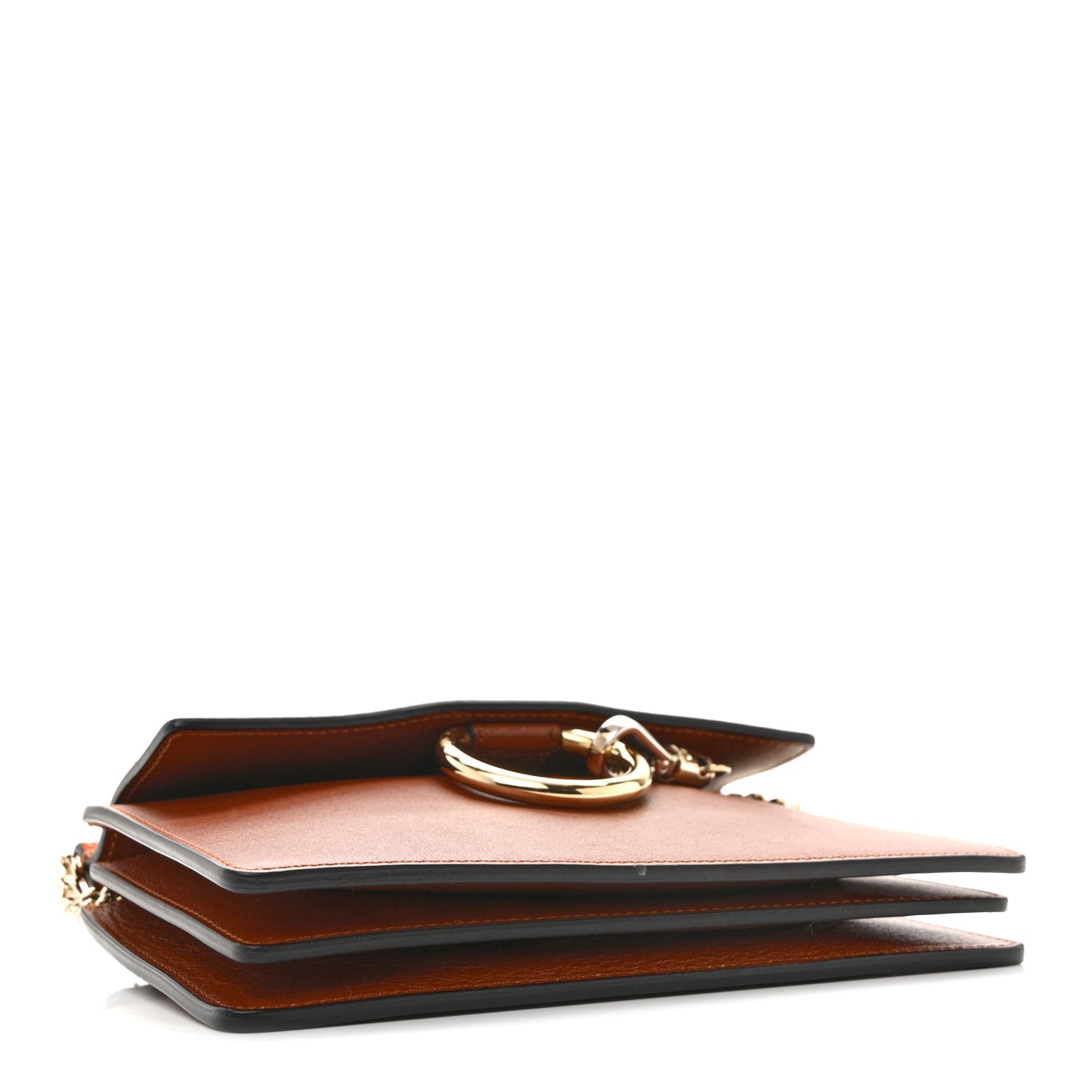 Calfskin Suede Mini Chain Faye Shoulder Bag Tobacco
