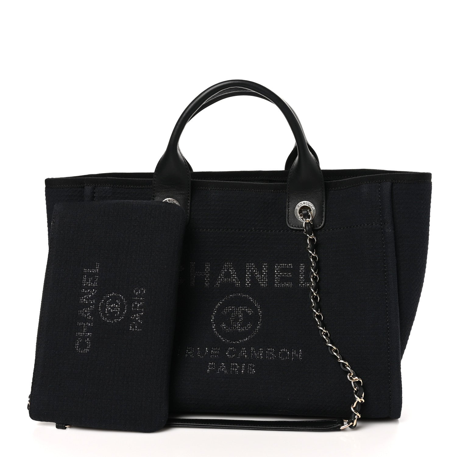 Chanel Mixed Fibers Small Deauville Tote Black 3 of 12