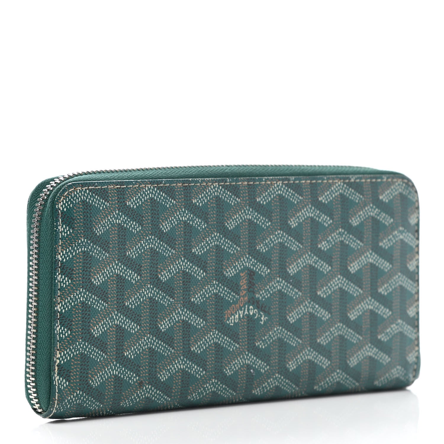 Goyard Goyardine Matignon Zip Around GM Wallet Green 3 of 8