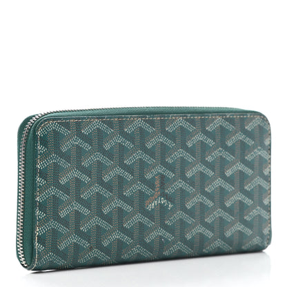 Goyard Goyardine Matignon Zip Around GM Wallet Green 3 of 8