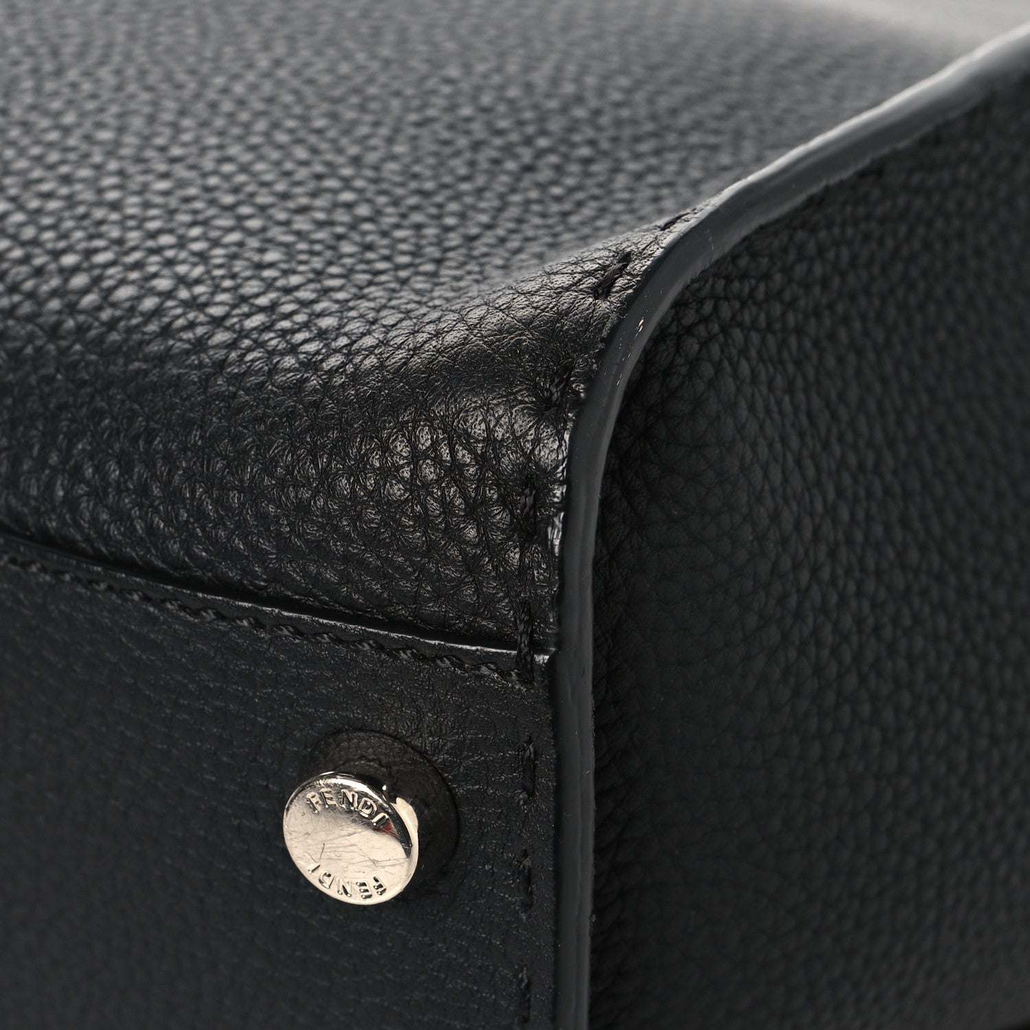 Fendi Cuoio Romano Selleria Vitello Zeus Large Mens Peekaboo Iconic Essential Satchel Black Rosso 11 of 13