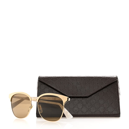 Gucci Round Metal Sunglasses GG0244S Gold 7 of 7