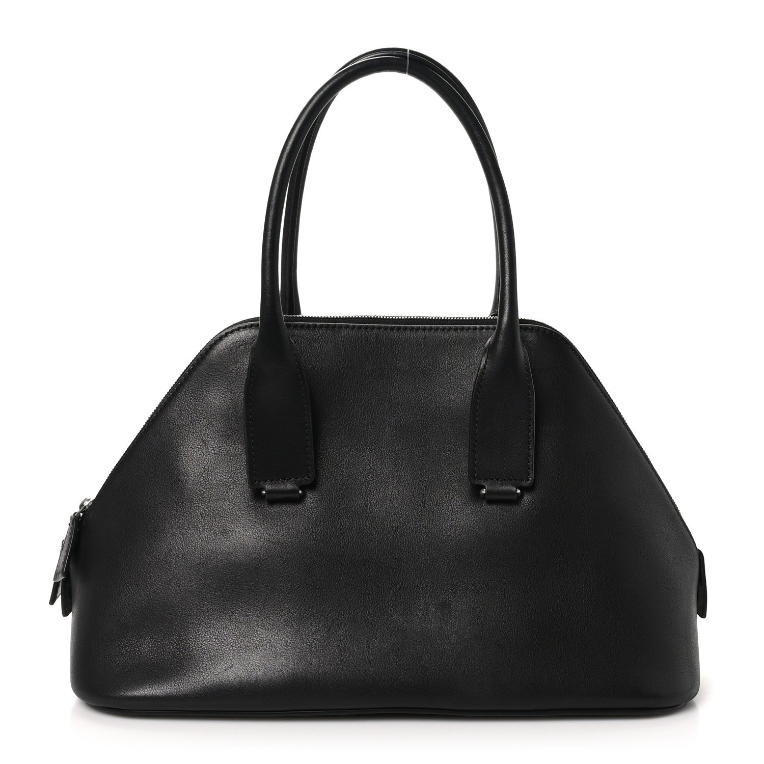 The Row Polished Saddle Calfskin Medium Devon Bag Black 2 of 17