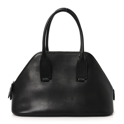 The Row Polished Saddle Calfskin Medium Devon Bag Black 2 of 17