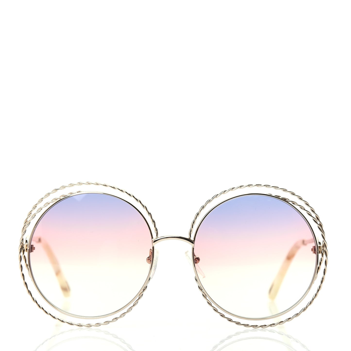 Metal Oversized Round Carlina Sunglasses CE114ST Rainbow