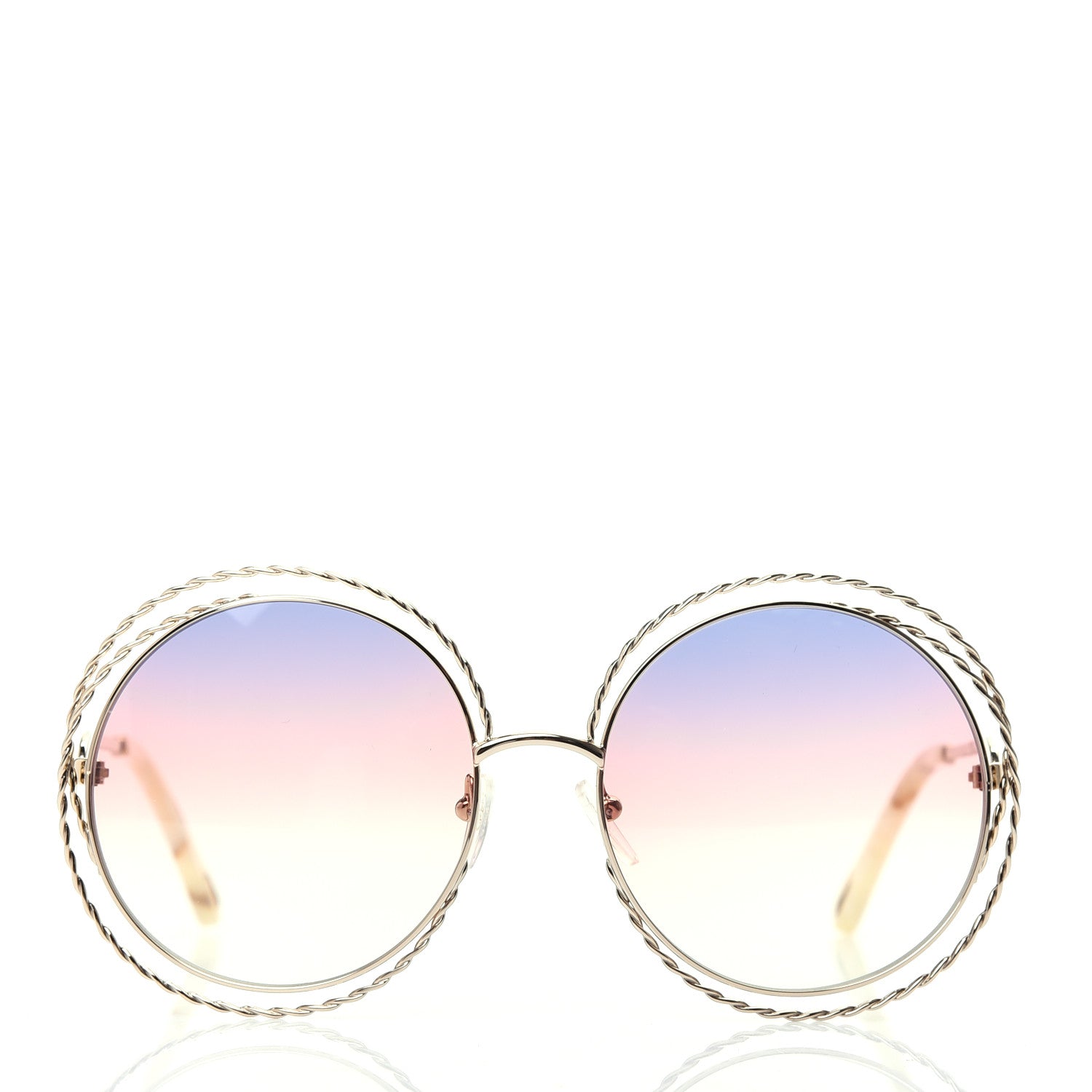Chloe Metal Oversized Round Carlina Sunglasses CE114ST Rainbow 2 of 7