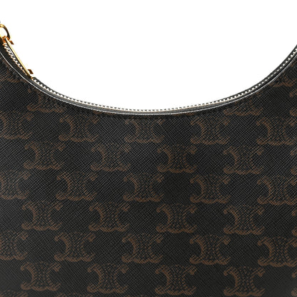 Celine Triomphe Canvas Calfskin Ava Shoulder Bag Tan 8 of 10